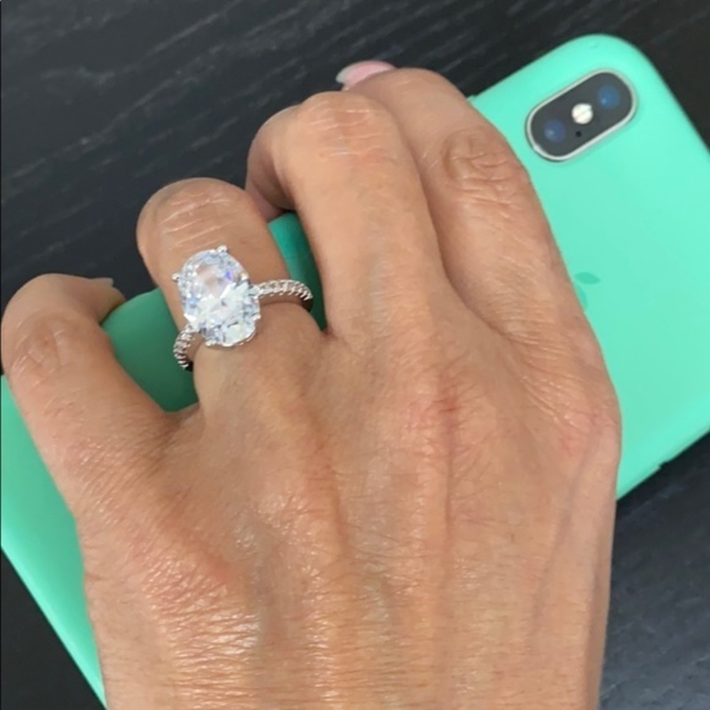 5ct Oval CZ Engagement Ring size 6